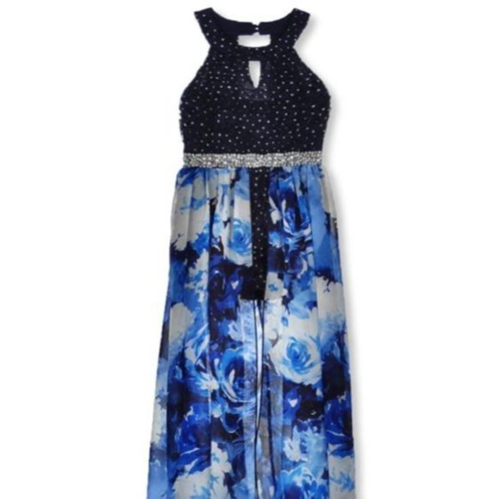 NWT SPEECHLESS Party Romper Dress Navy Blue Floral Sizes‎ 8-16